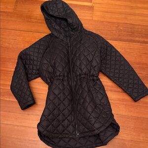 Athelta Women's Black Quilted Hooded Jacket